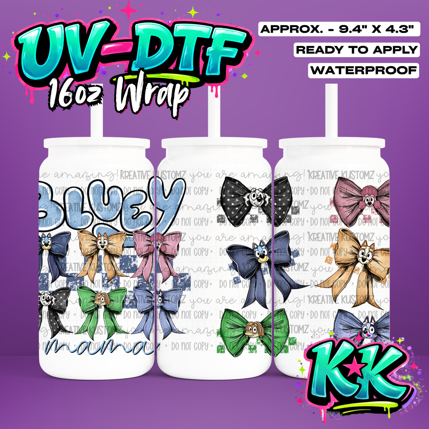 1258 | UV DTF Cup Wrap for 16oz Libbey Glass