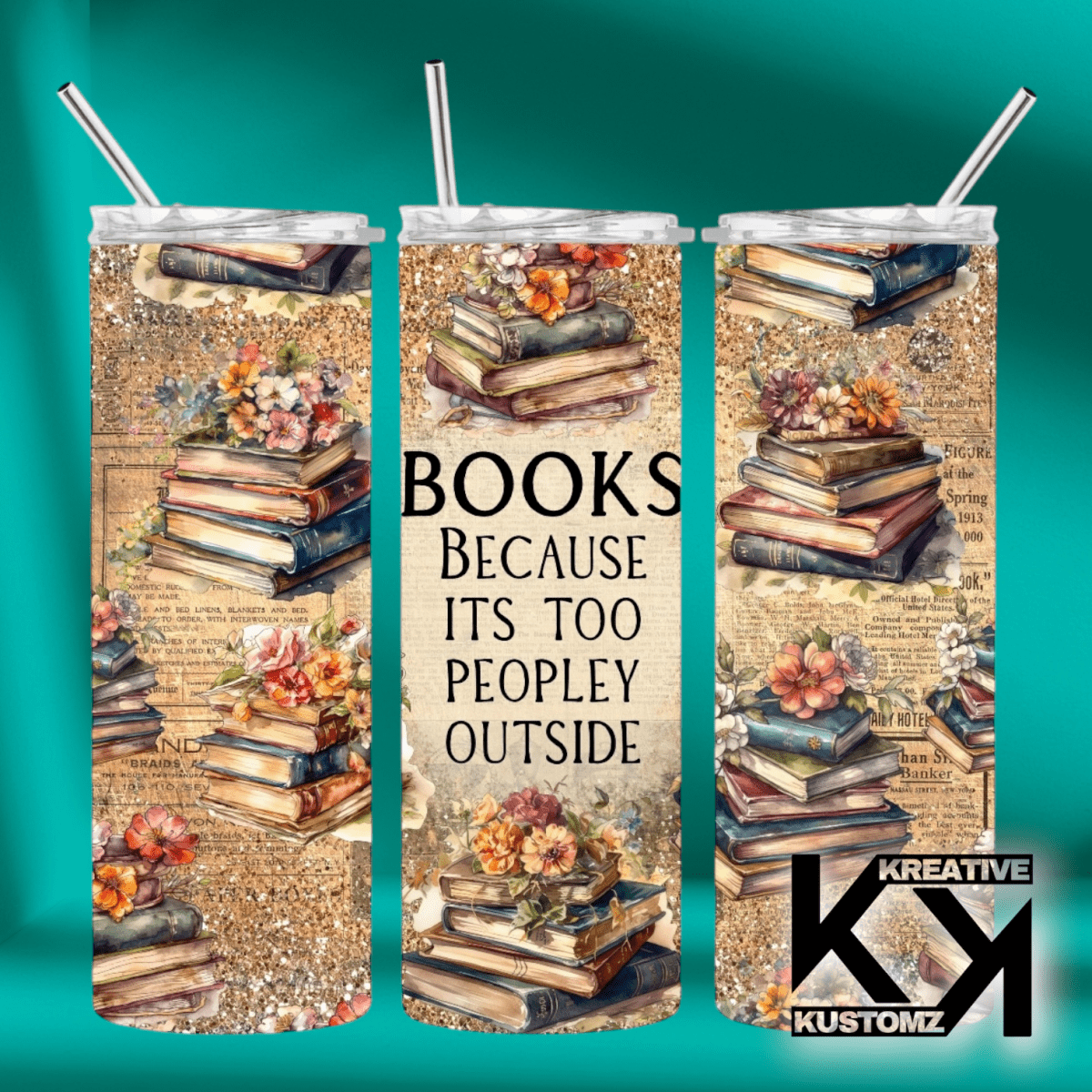 20oz Reading Tumbler - 14 - Kreative Kustomz