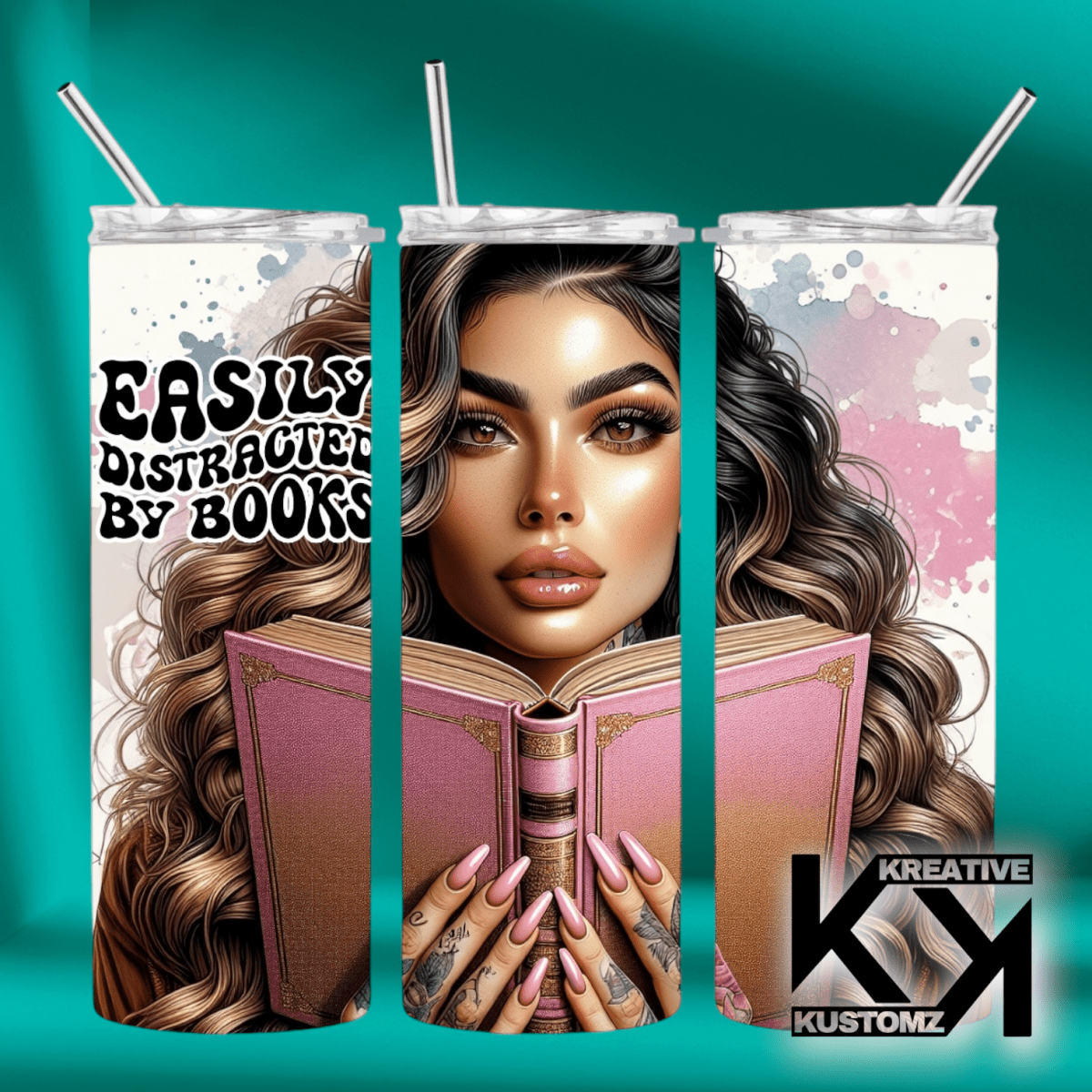 20oz Reading Tumbler - 17 - Kreative Kustomz