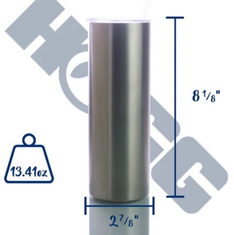 20oz Stainless Skinny Tumbler - Kreative Kustomz
