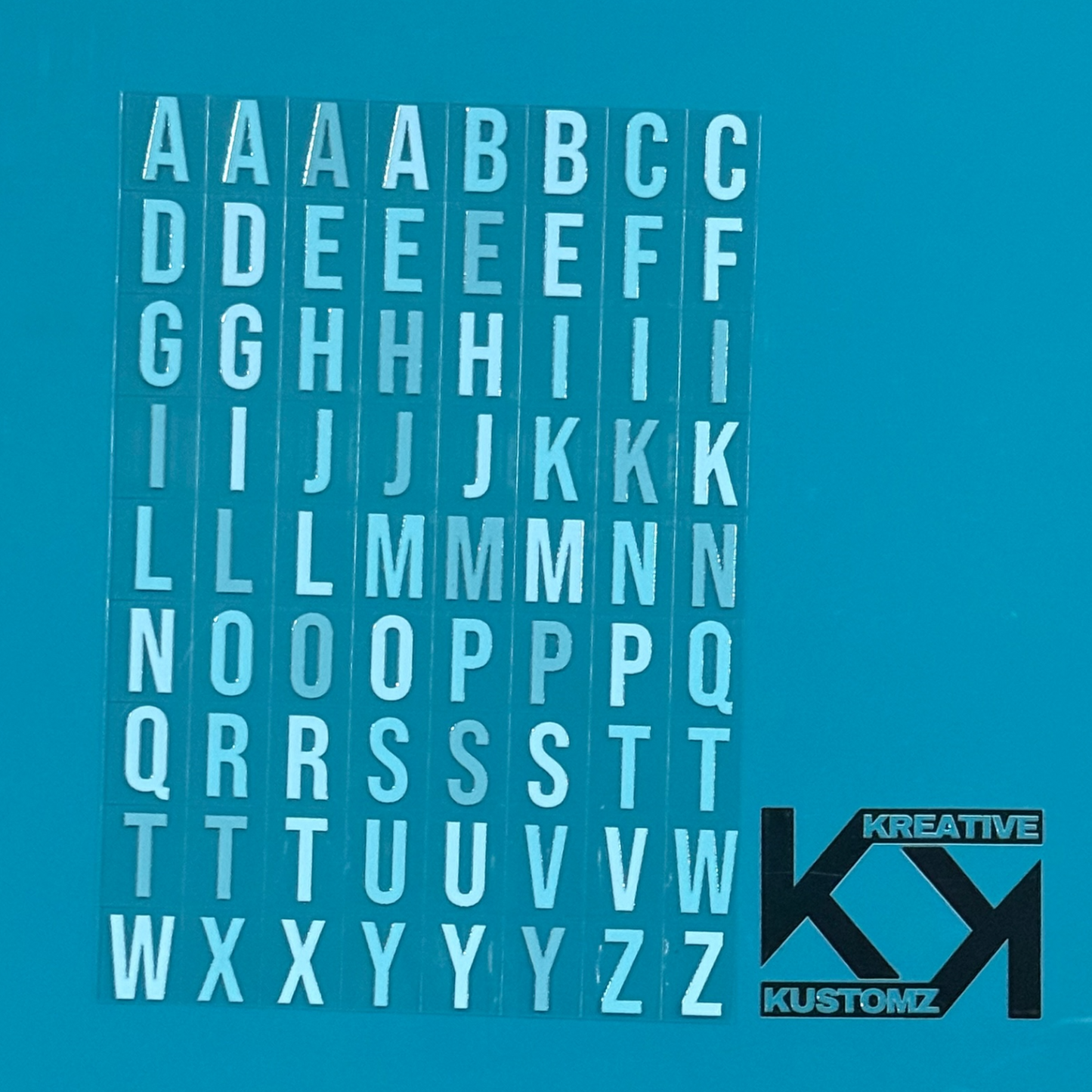 A5 UVDTF Element Sheet - Blue ABC