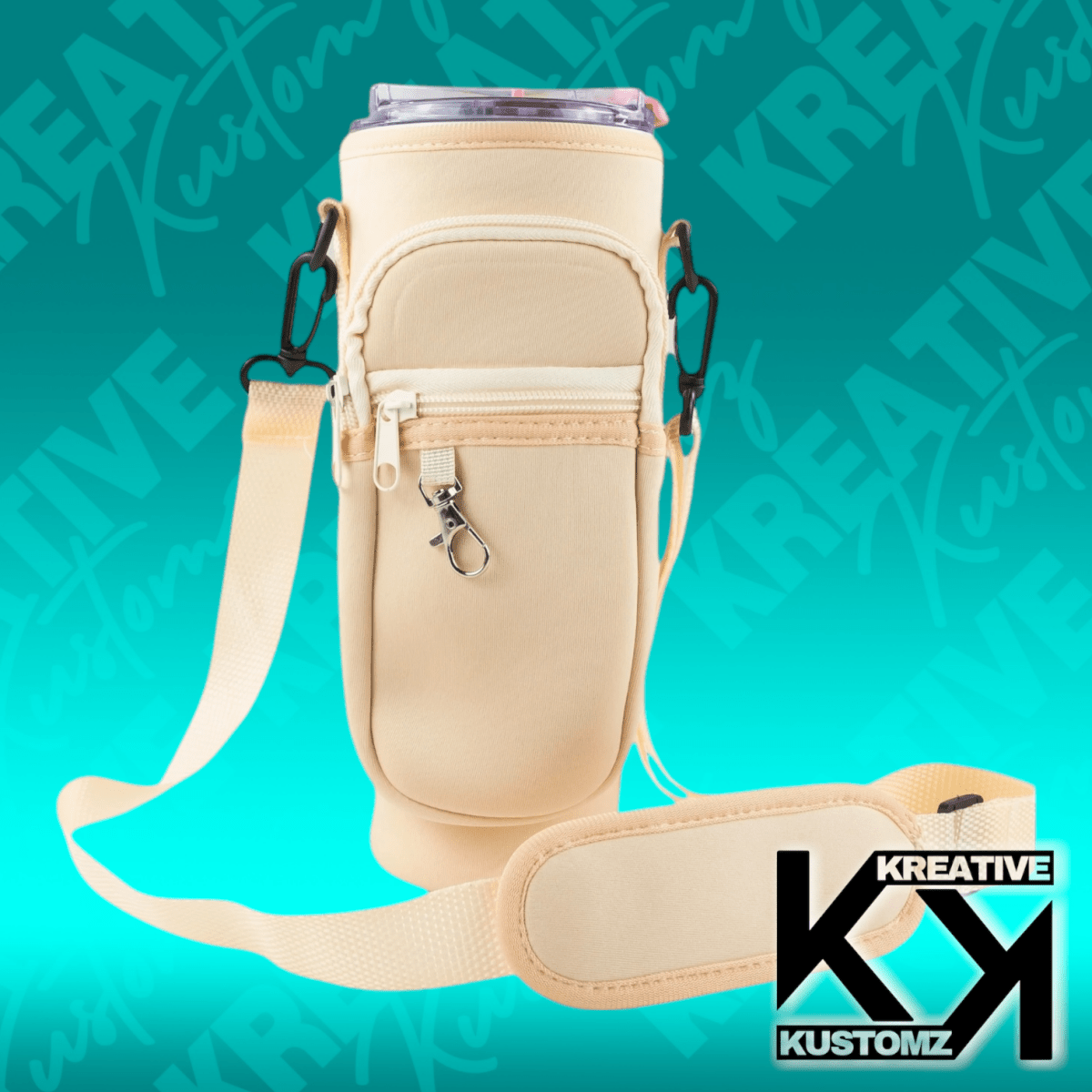 40oz PORTABLE TUMBLER SLEEVE BAG W/ STRAP & HOOK - Kreative Kustomz