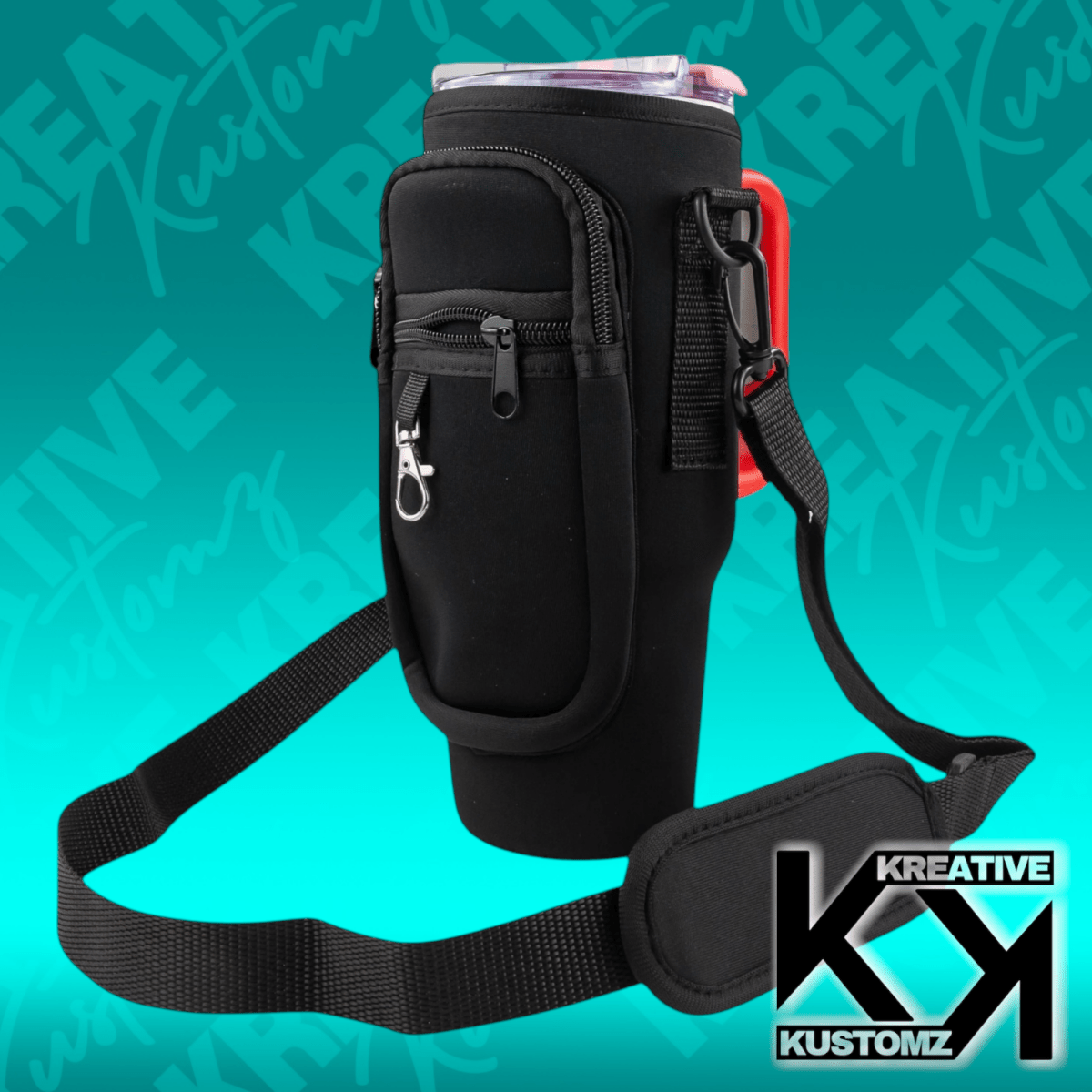 40oz PORTABLE TUMBLER SLEEVE BAG W/ STRAP & HOOK - Kreative Kustomz
