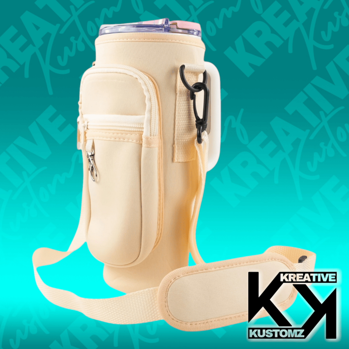 40oz PORTABLE TUMBLER SLEEVE BAG W/ STRAP & HOOK - Kreative Kustomz