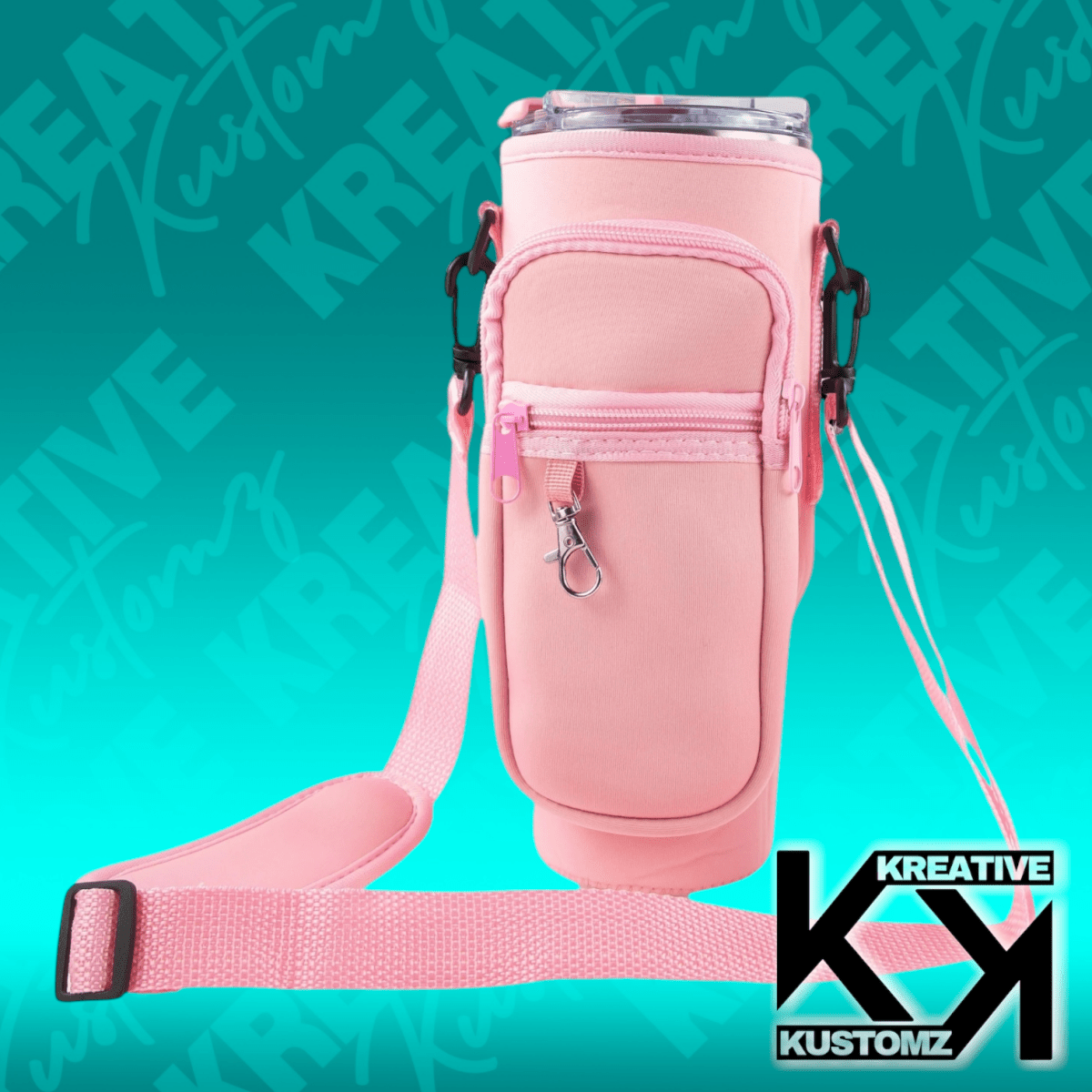 40oz PORTABLE TUMBLER SLEEVE BAG W/ STRAP & HOOK - Kreative Kustomz