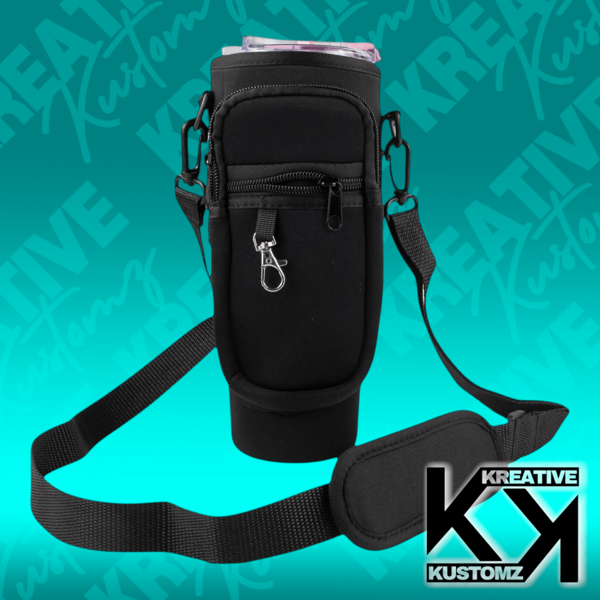 40oz PORTABLE TUMBLER SLEEVE BAG W/ STRAP & HOOK - Kreative Kustomz
