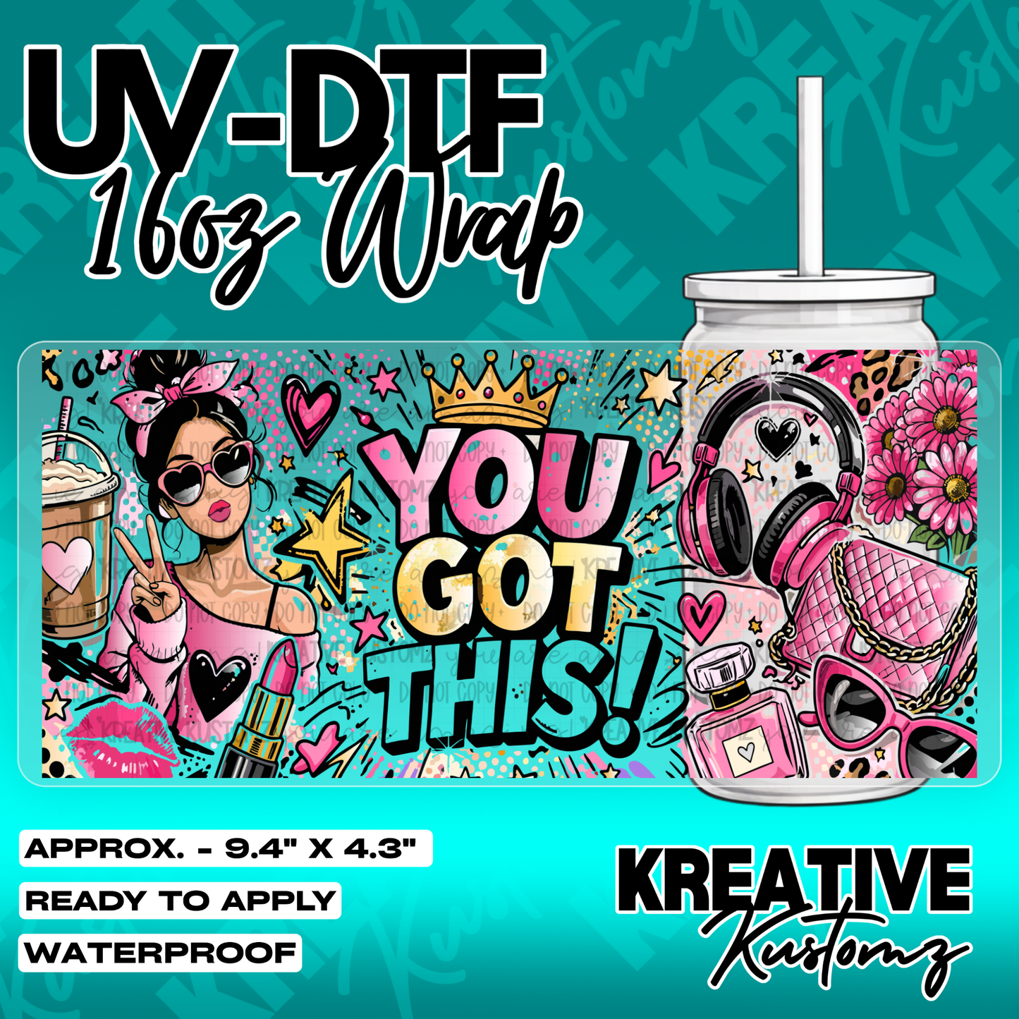 5260 | UV DTF Cup Wrap for 16oz Libbey Glass