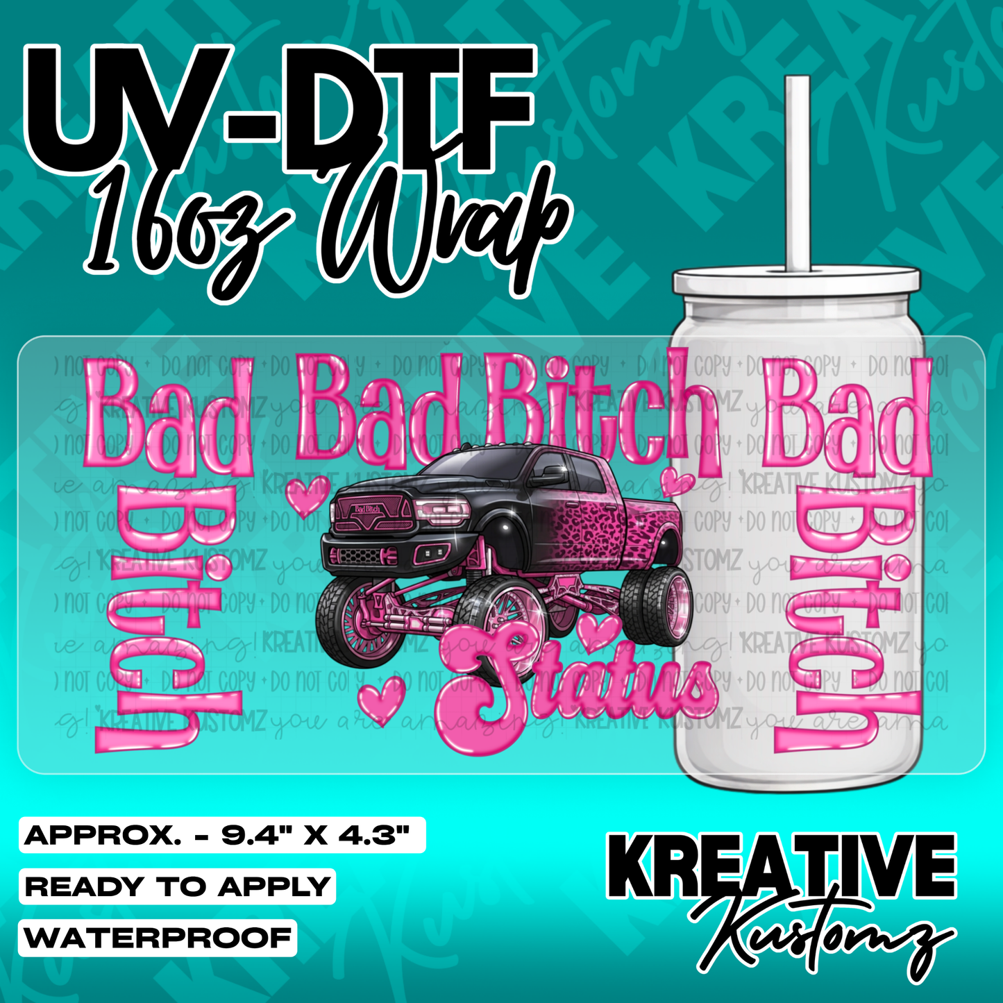 5436 | UV DTF Cup Wrap for 16oz Libbey Glass