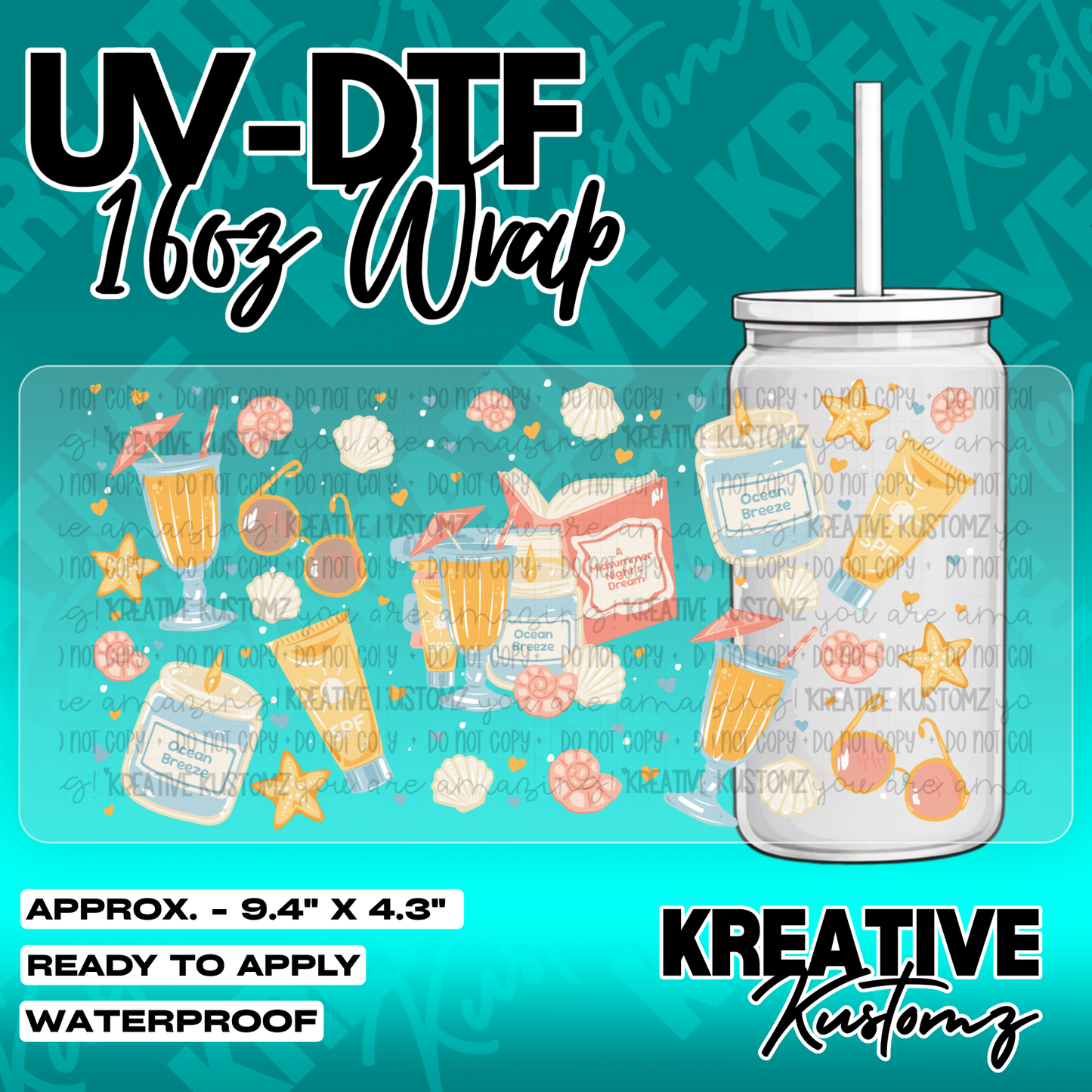 5584 | UV DTF Cup Wrap for 16oz Libbey Glass