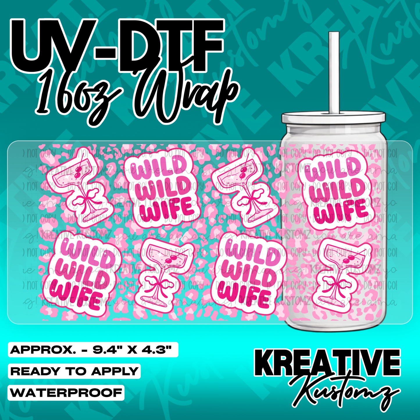 5654 | UV DTF Cup Wrap for 16oz Libbey Glass