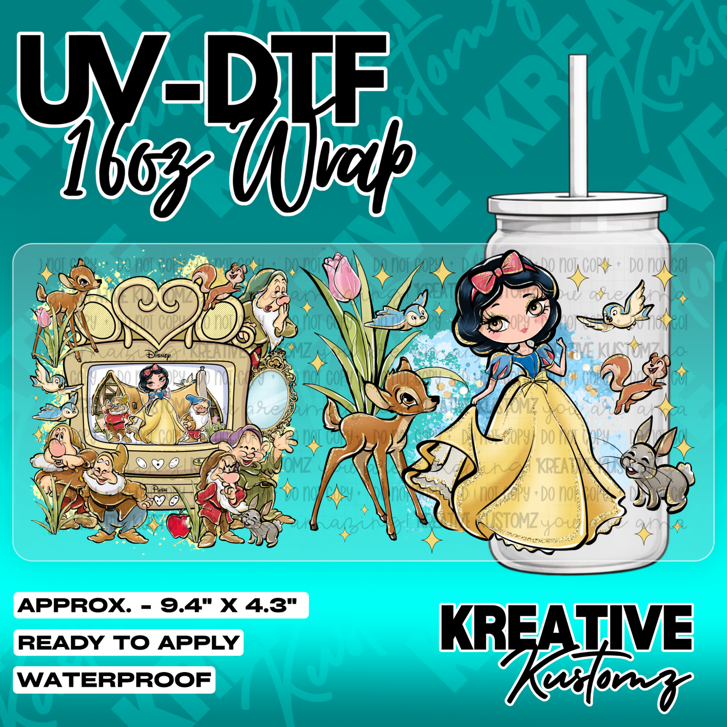 5664 | UV DTF Cup Wrap for 16oz Libbey Glass