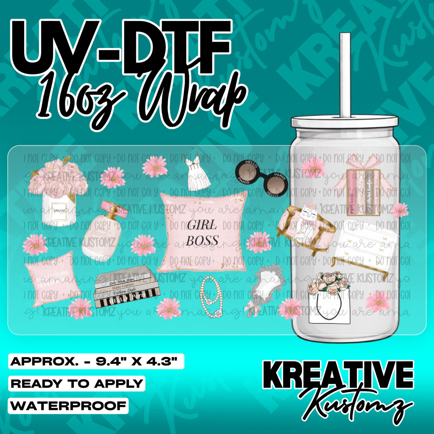 5667 | UV DTF Cup Wrap for 16oz Libbey Glass