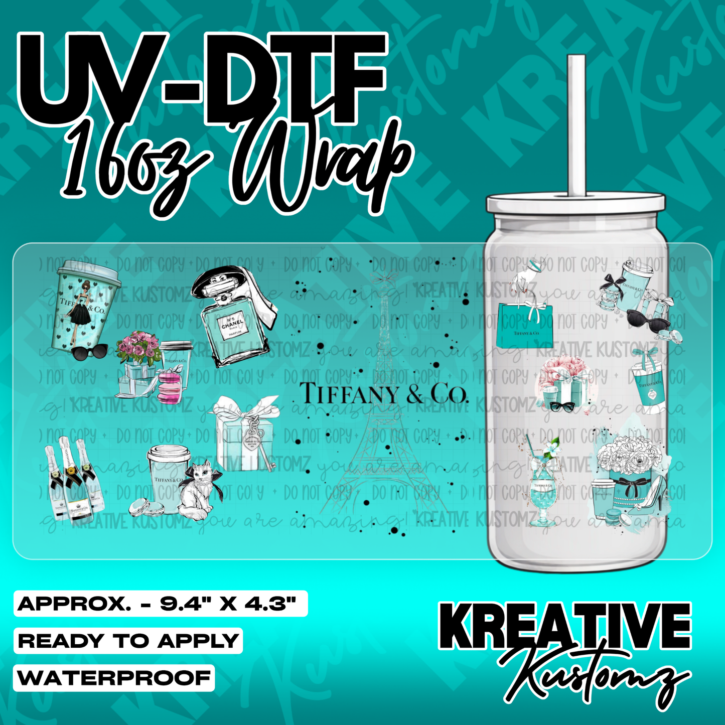 5758 | UV DTF Cup Wrap for 16oz Libbey Glass