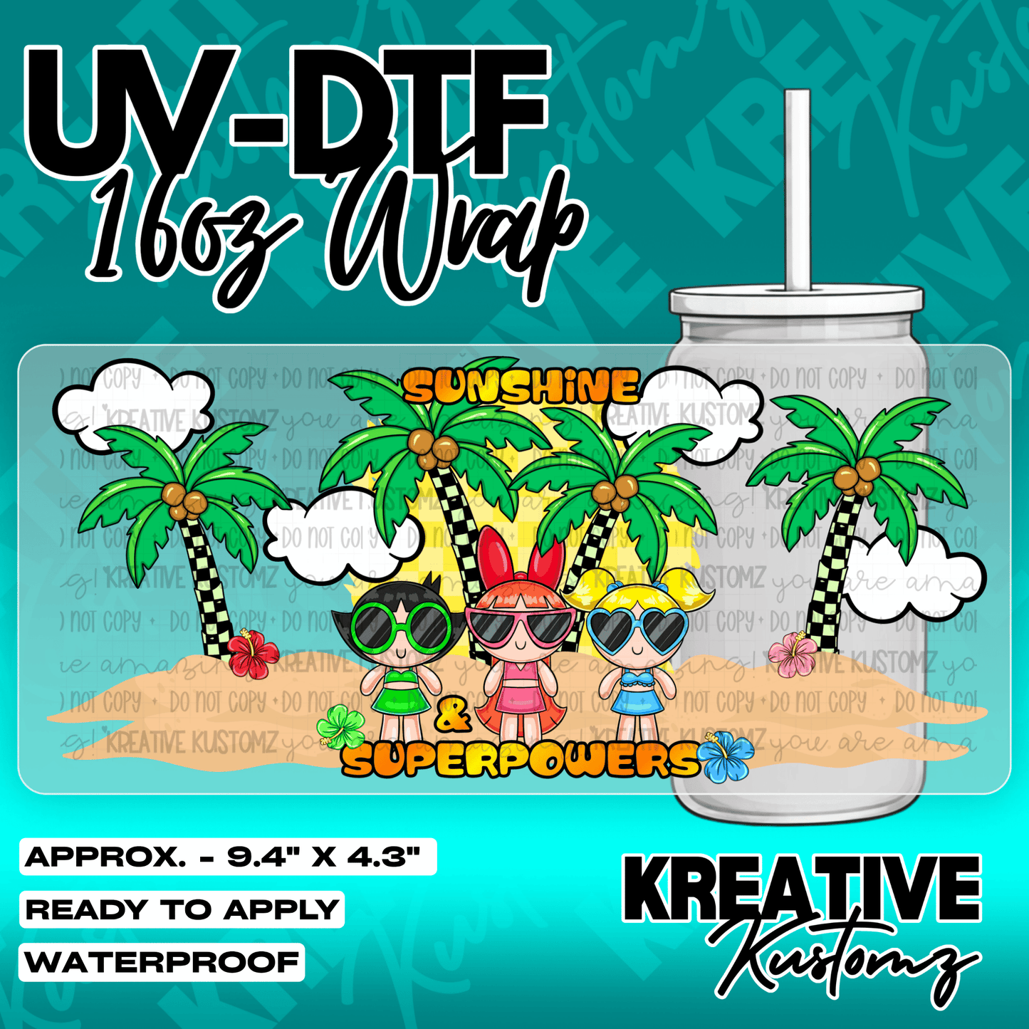 6008 | UV DTF Cup Wrap for 16oz Libbey Glass