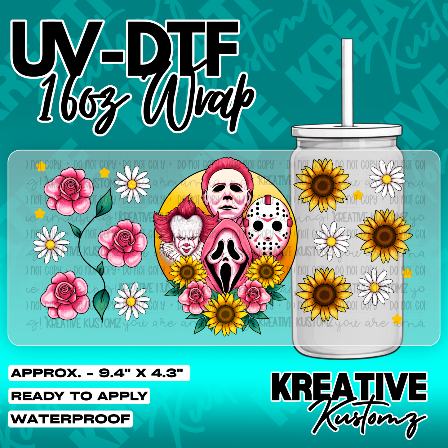 6052 | UV DTF Cup Wrap for 16oz Libbey Glass