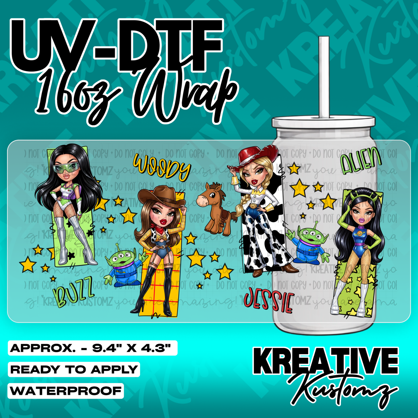 6101 | UV DTF Cup Wrap for 16oz Libbey Glass