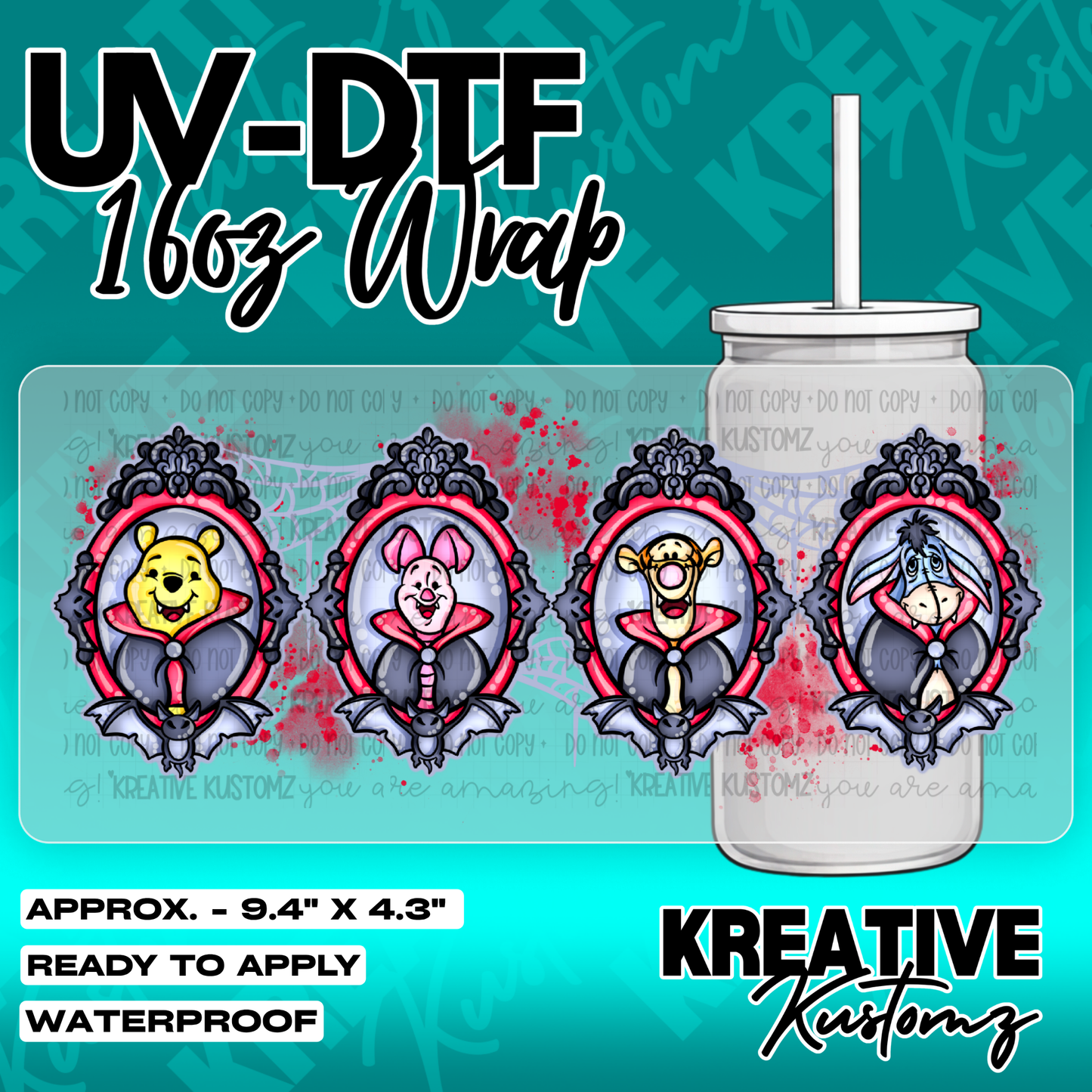 6147 | UV DTF Cup Wrap for 16oz Libbey Glass