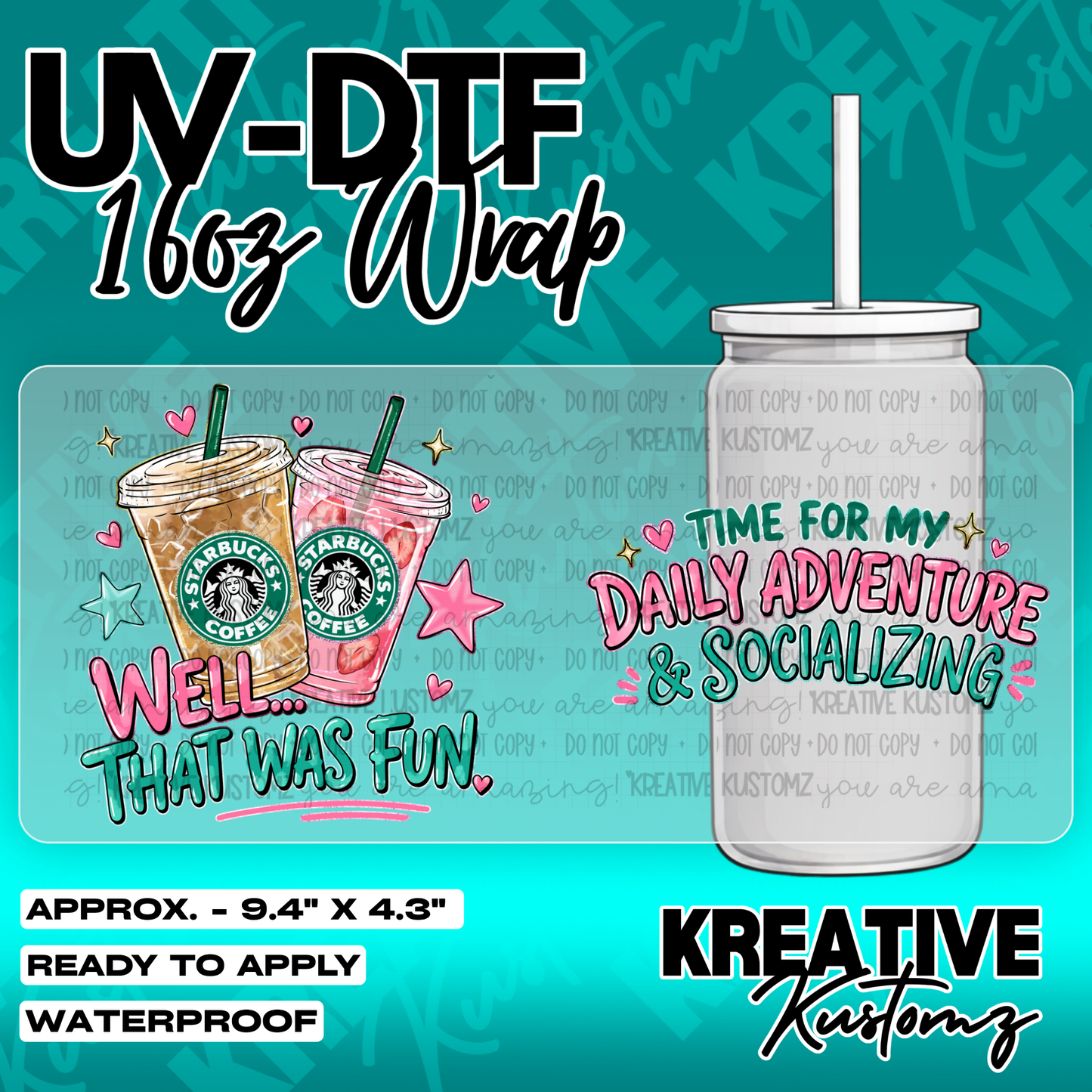 6149 | UV DTF Cup Wrap for 16oz Libbey Glass