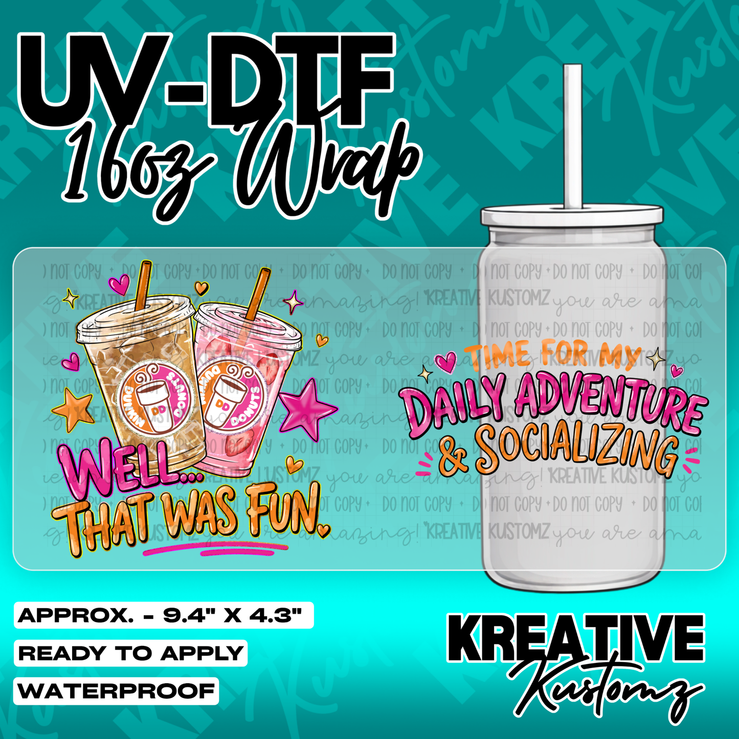 6152 | UV DTF Cup Wrap for 16oz Libbey Glass