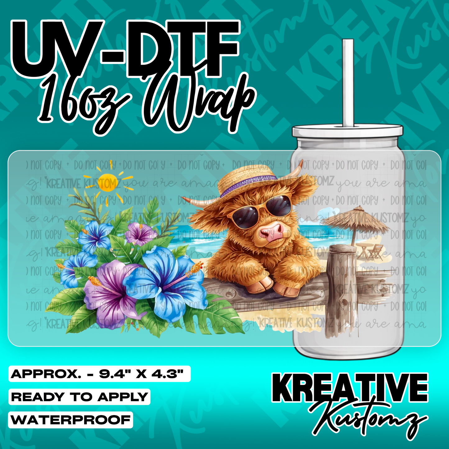 6159 | UV DTF Cup Wrap for 16oz Libbey Glass