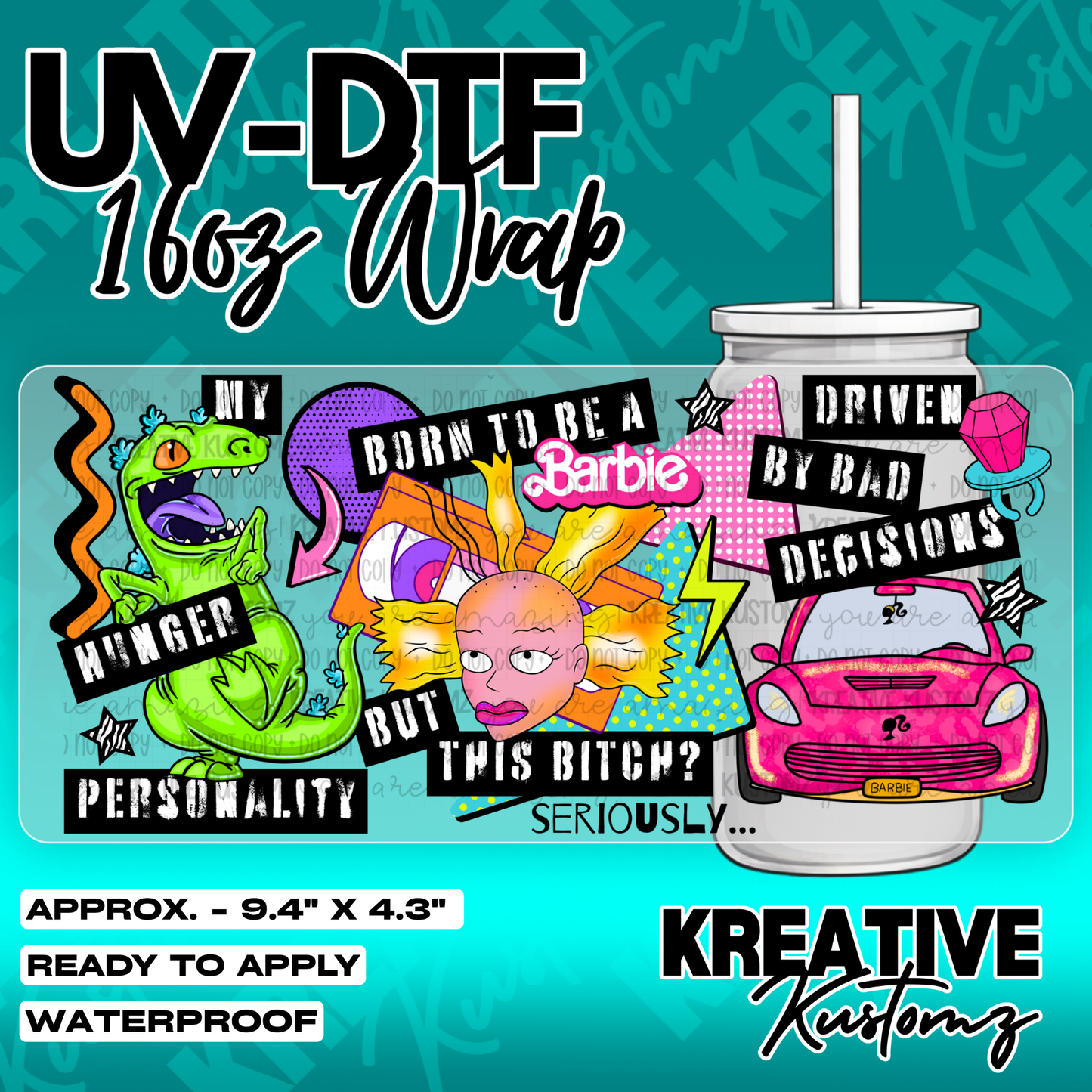 6165 | UV DTF Cup Wrap for 16oz Libbey Glass