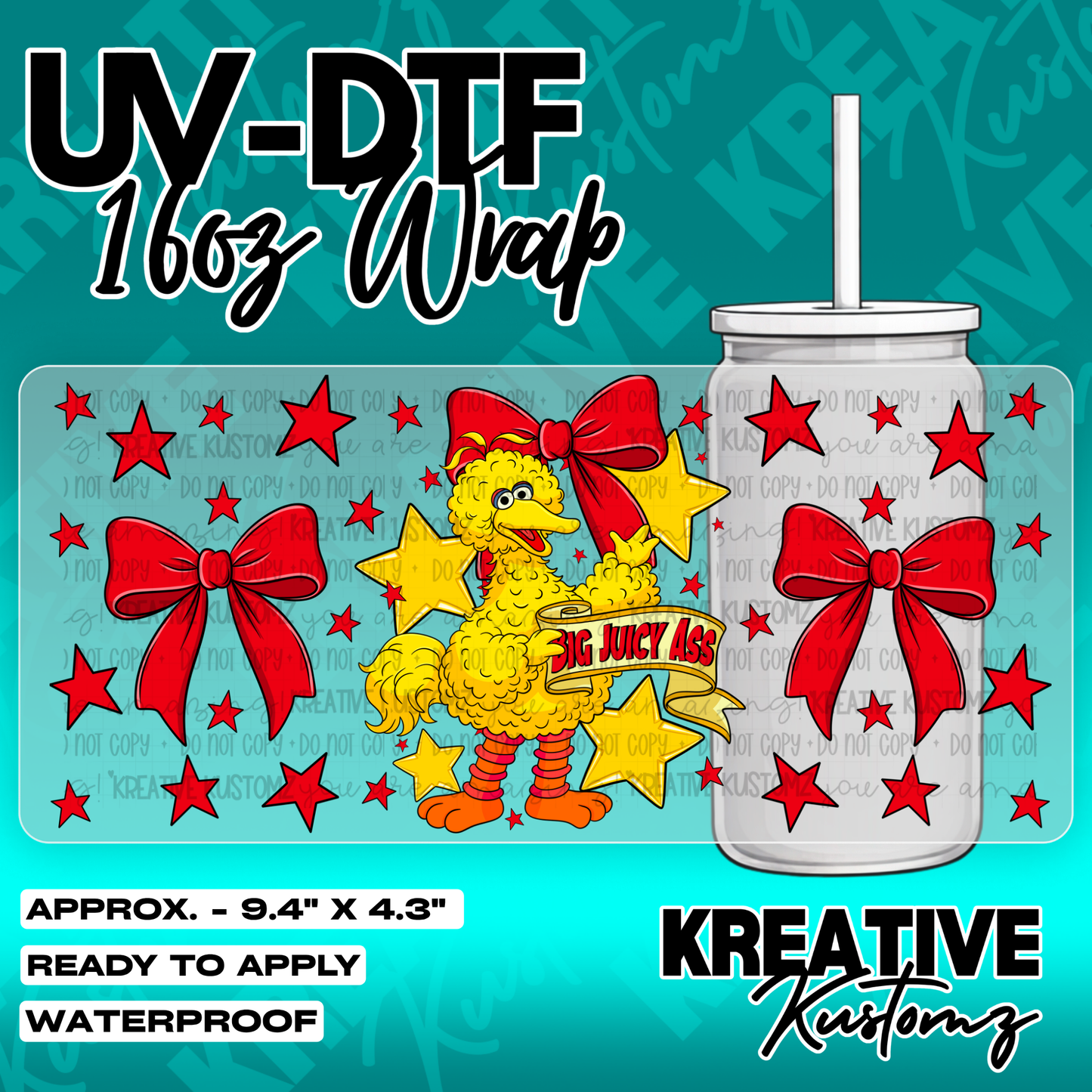 6175 | UV DTF Cup Wrap for 16oz Libbey Glass