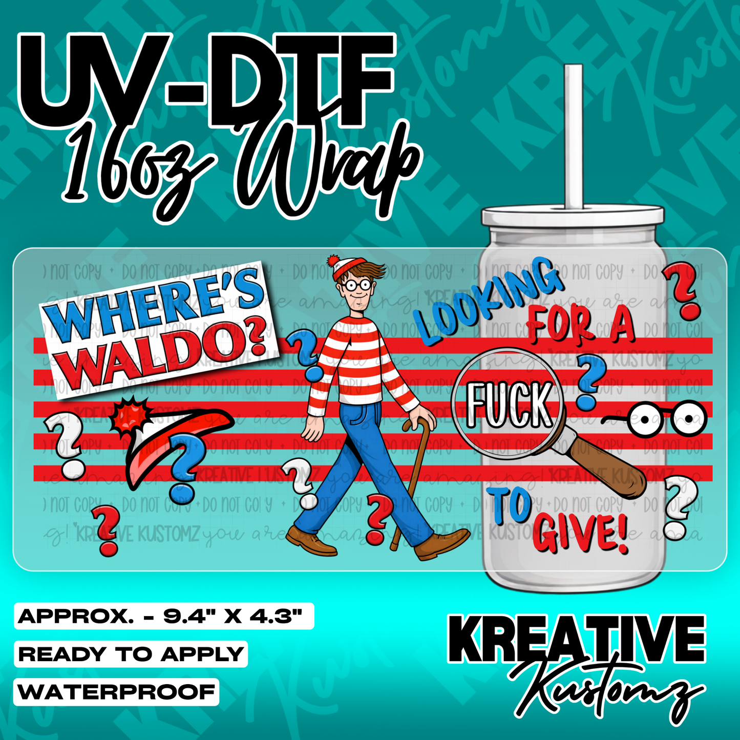 6189 | UV DTF Cup Wrap for 16oz Libbey Glass
