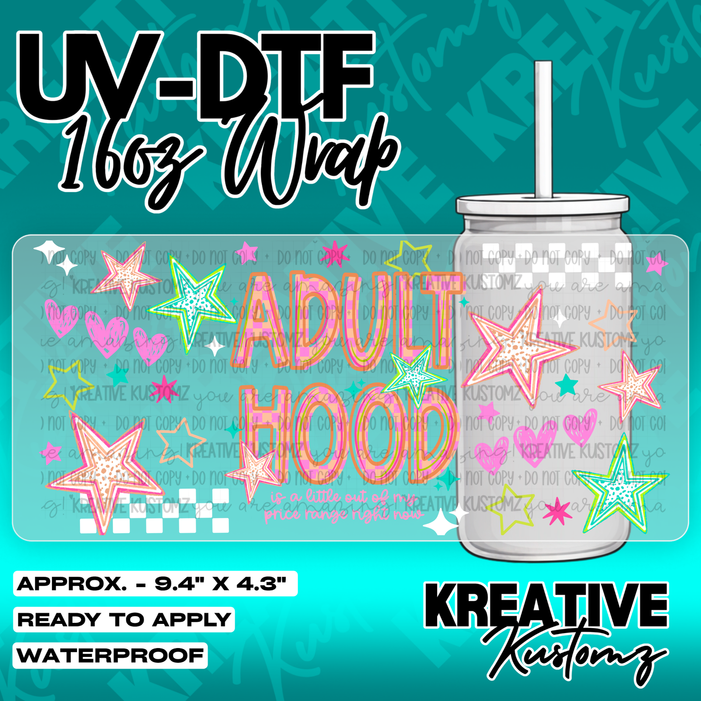 6245 | UV DTF Cup Wrap for 16oz Libbey Glass