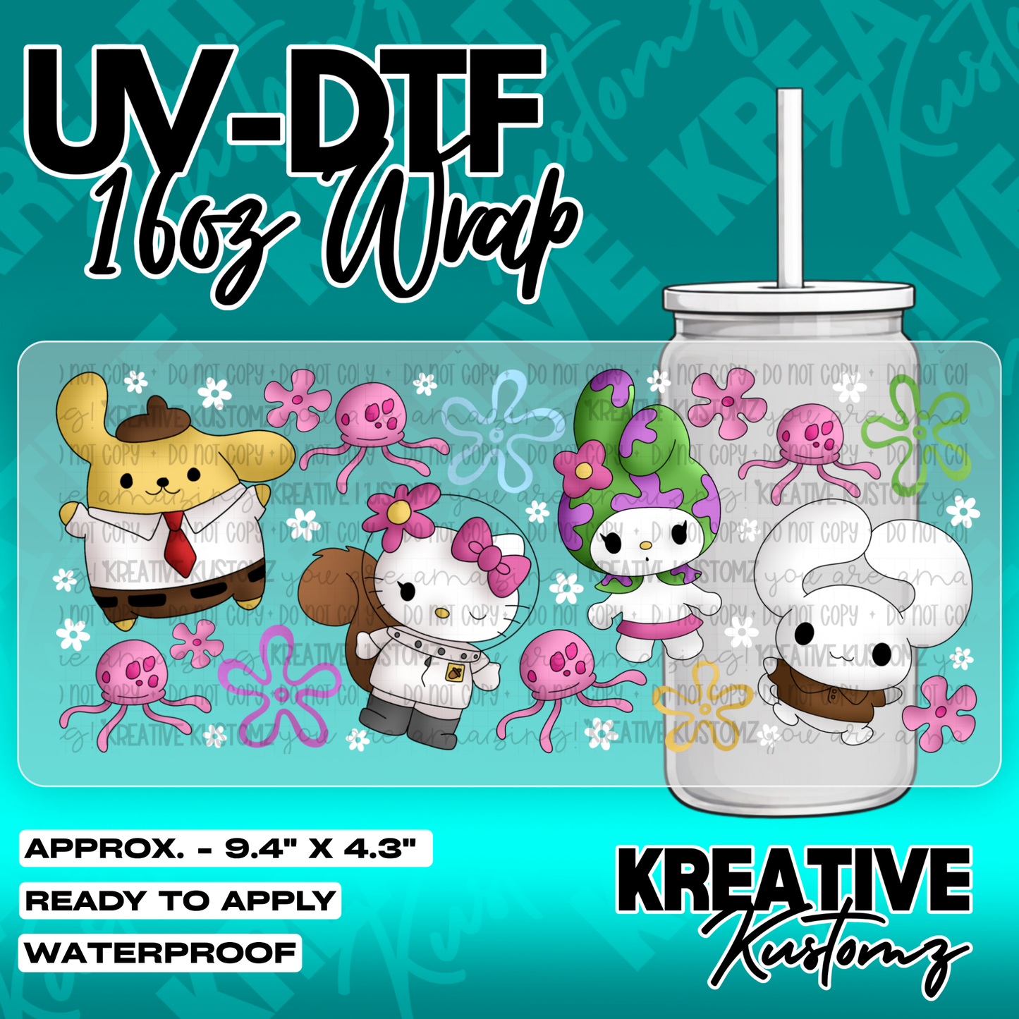 6265 | UV DTF Cup Wrap for 16oz Libbey Glass