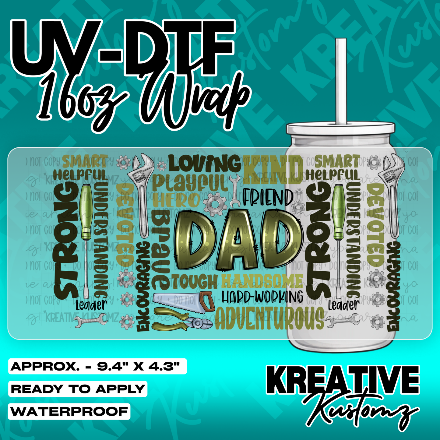 6279 | UV DTF Cup Wrap for 16oz Libbey Glass