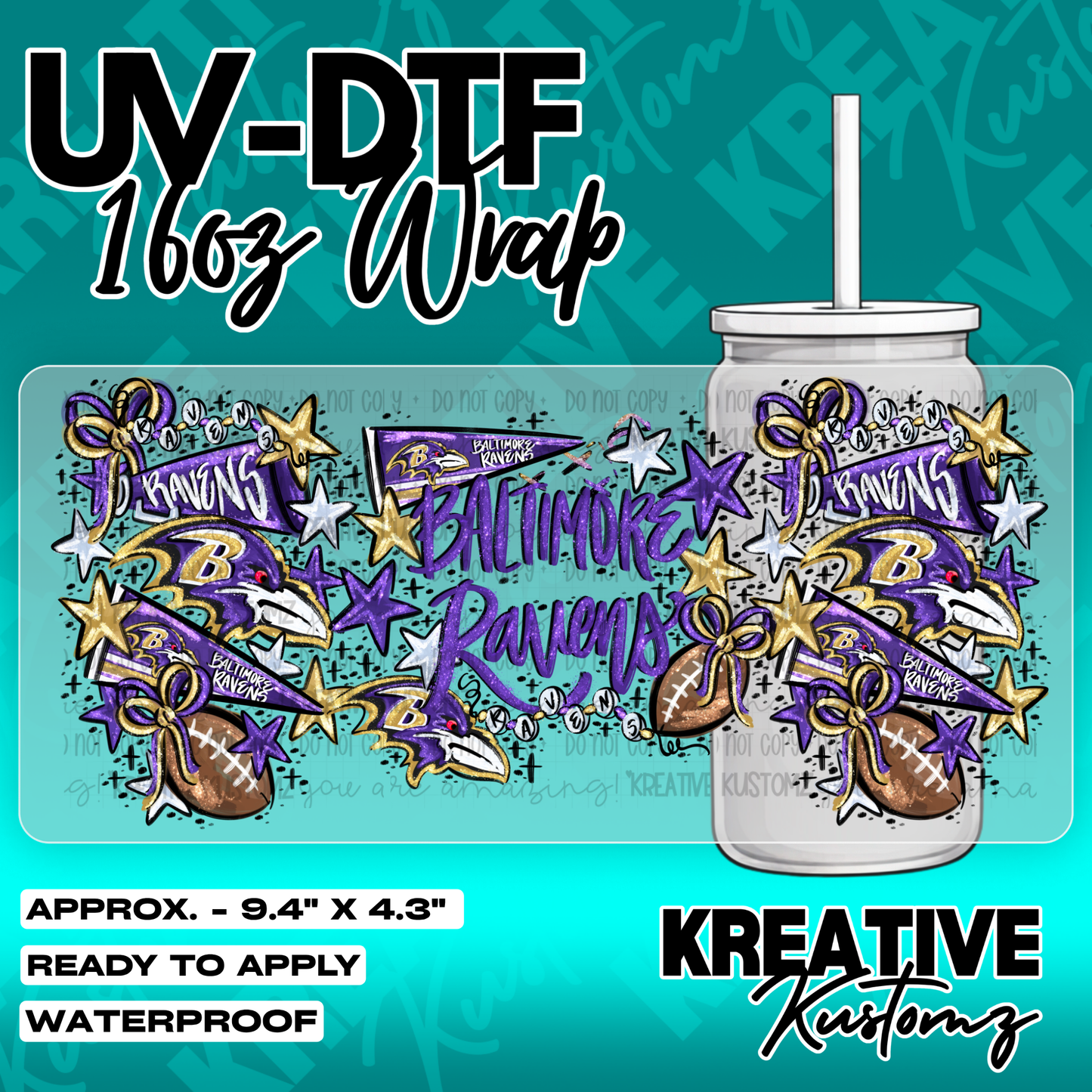 6292 | UV DTF Cup Wrap for 16oz Libbey Glass