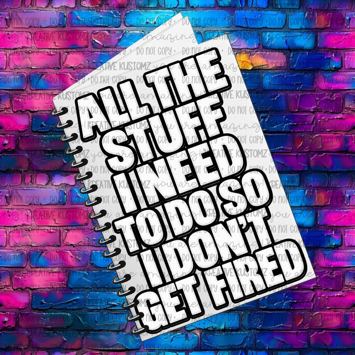 All the Stuff | UVDTF A5 Notebook Wrap Decal