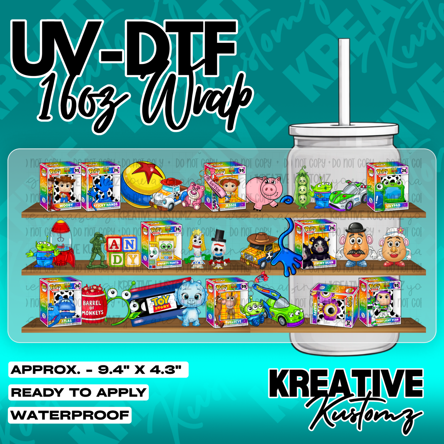 6334 | UV DTF Cup Wrap for 16oz Libbey Glass