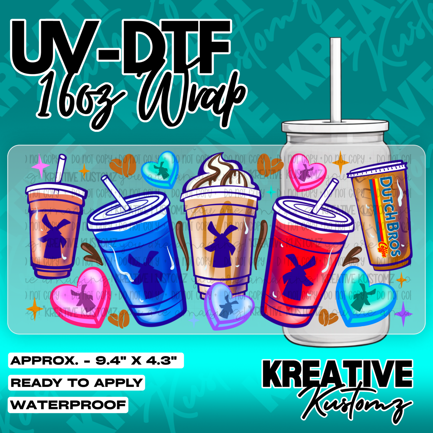6340 | UV DTF Cup Wrap for 16oz Libbey Glass