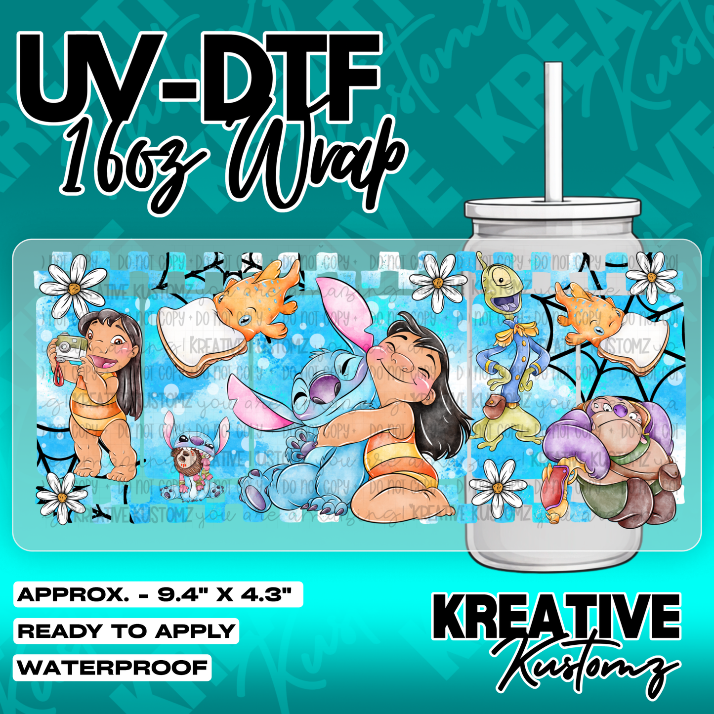 6349 | UV DTF Cup Wrap for 16oz Libbey Glass