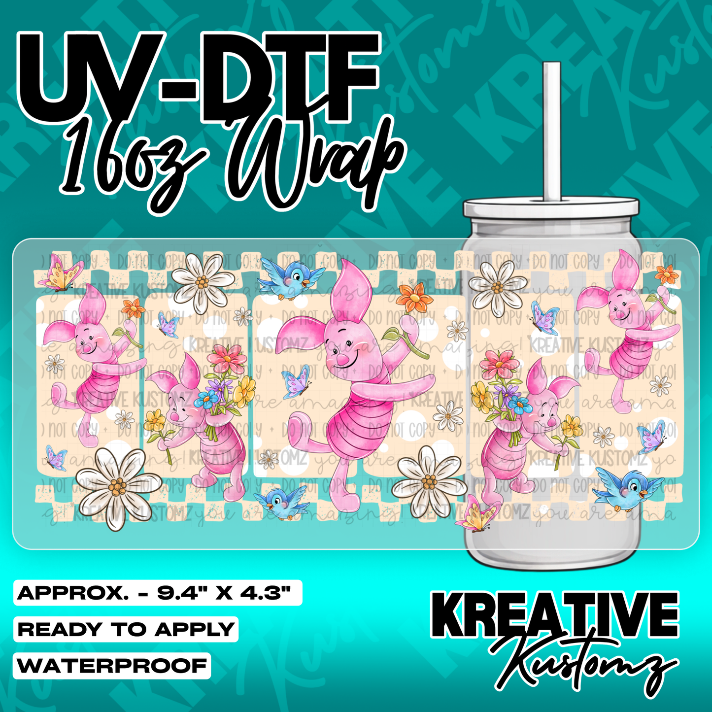 6351 | UV DTF Cup Wrap for 16oz Libbey Glass