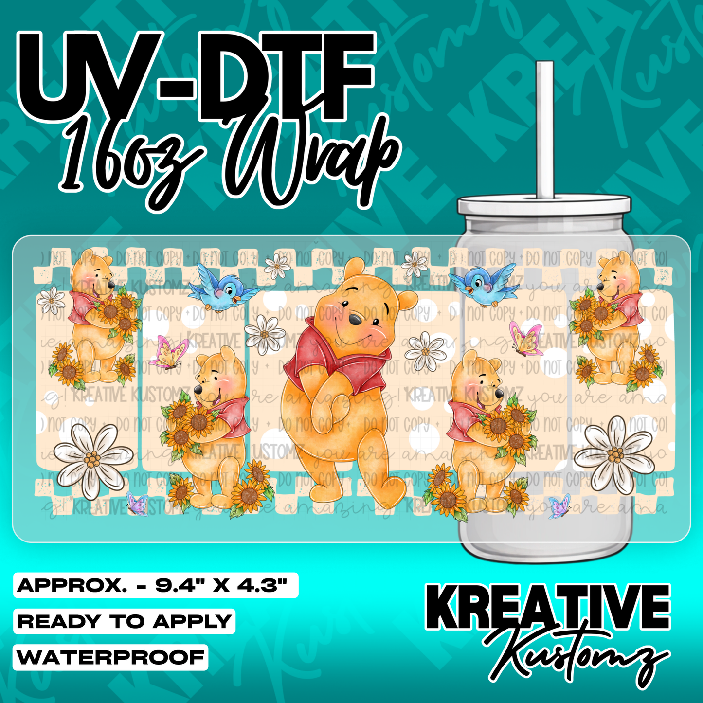 6352 | UV DTF Cup Wrap for 16oz Libbey Glass