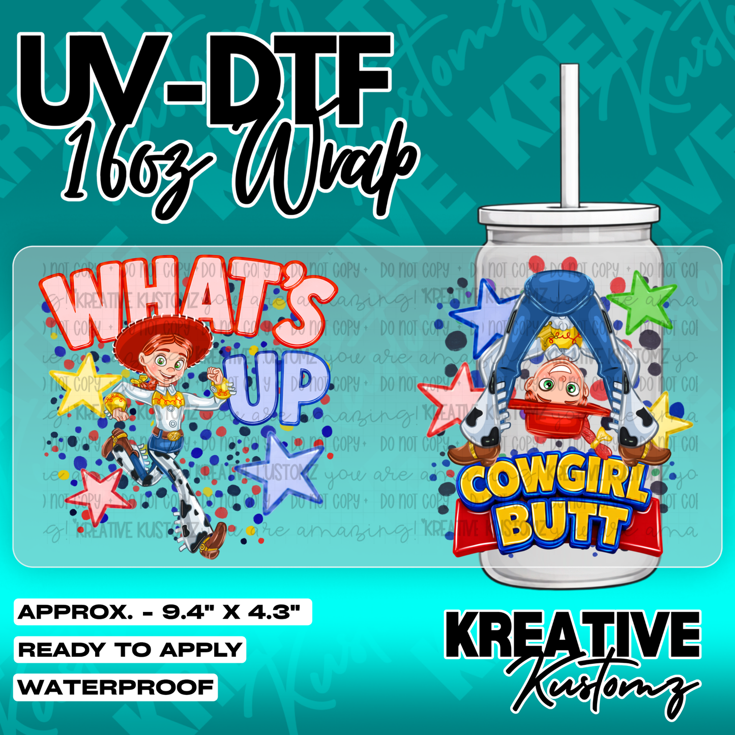 6368 | UV DTF Cup Wrap for 16oz Libbey Glass