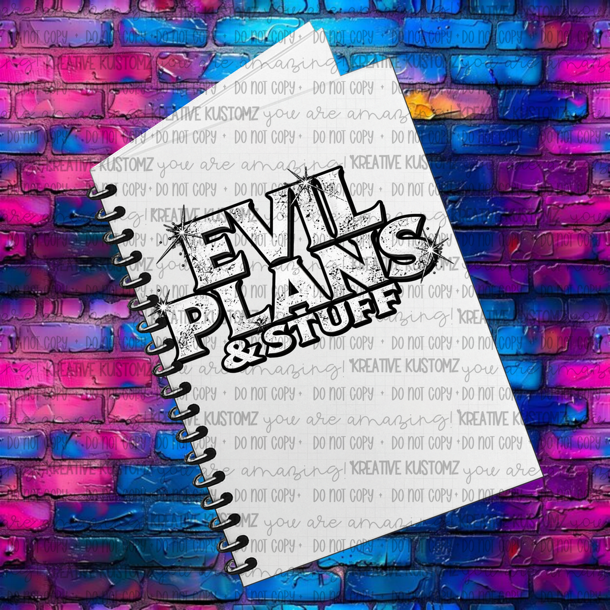 Evil Plans | UVDTF A5 Notebook Wrap Decal