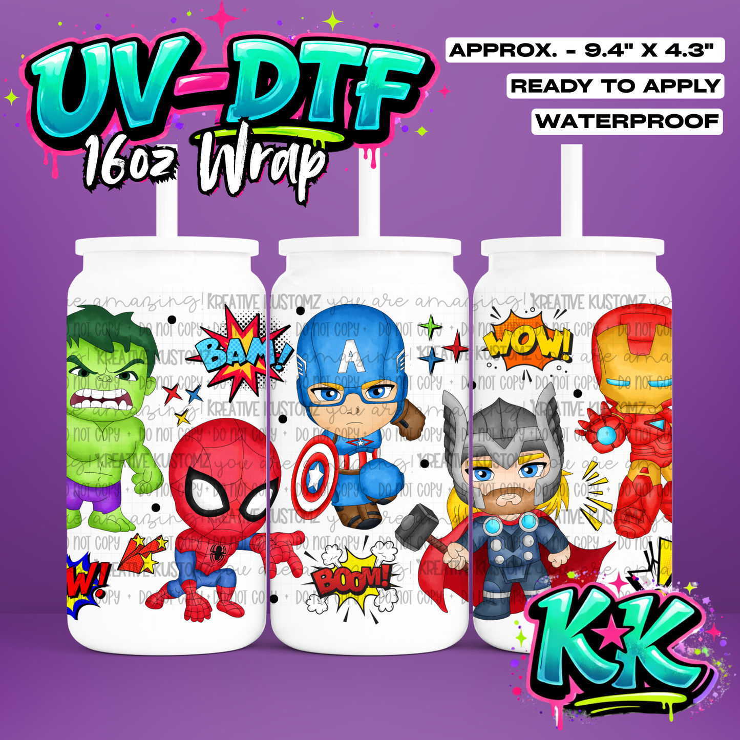 6403 | UV DTF Cup Wrap for 16oz Libbey Glass