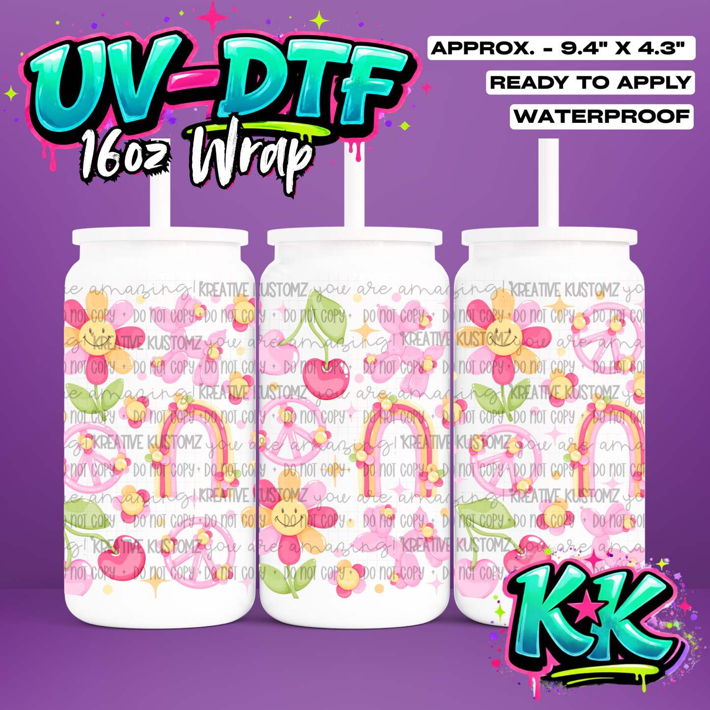 6410 | UV DTF Cup Wrap for 16oz Libbey Glass