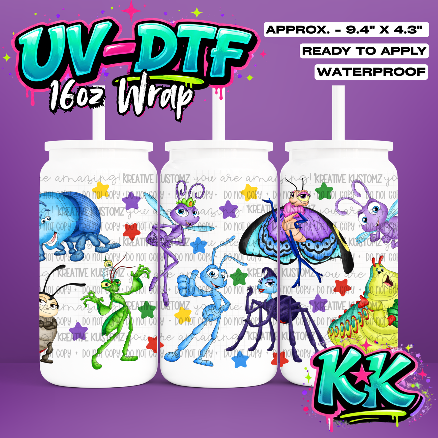 6429 | UV DTF Cup Wrap for 16oz Libbey Glass