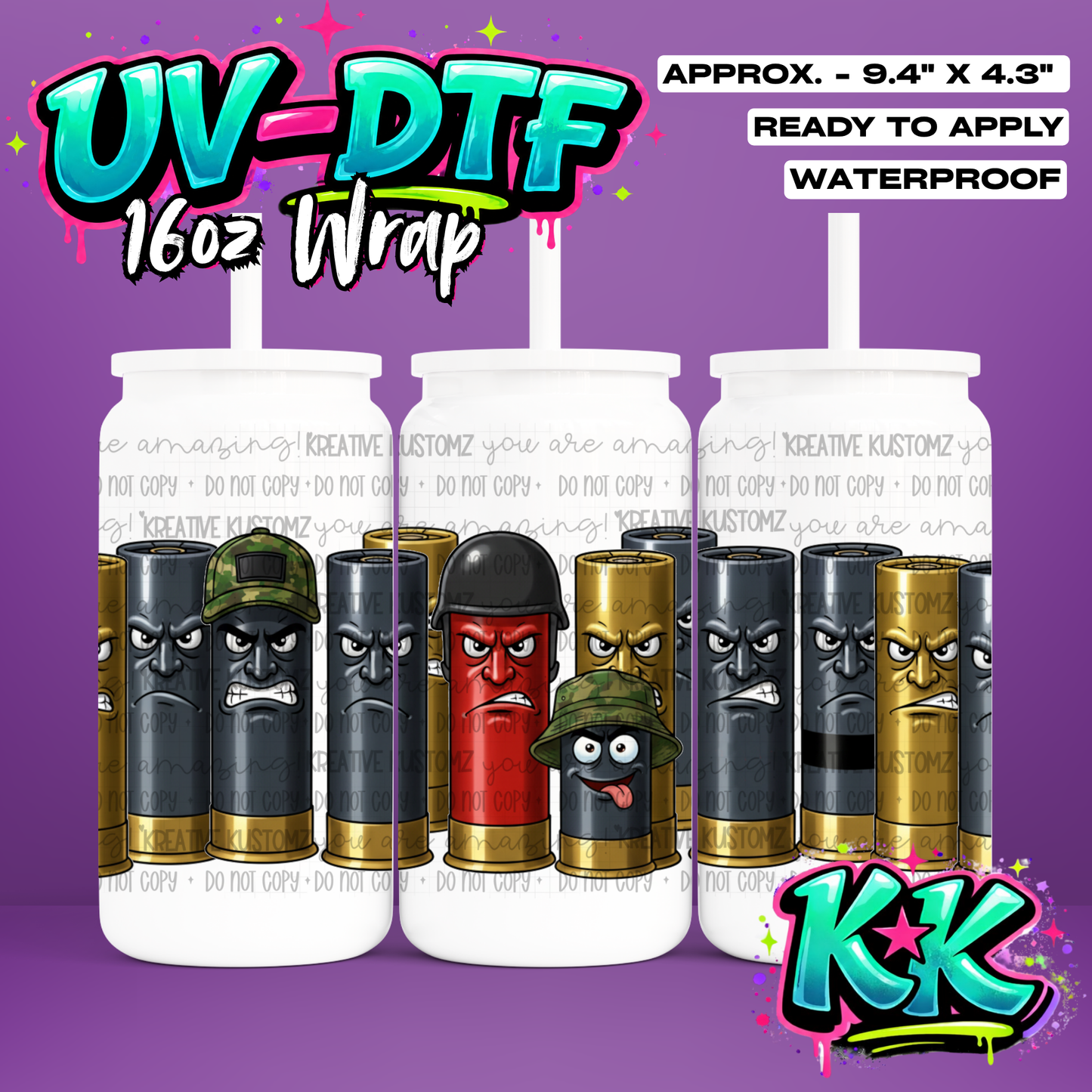 6433 | UV DTF Cup Wrap for 16oz Libbey Glass