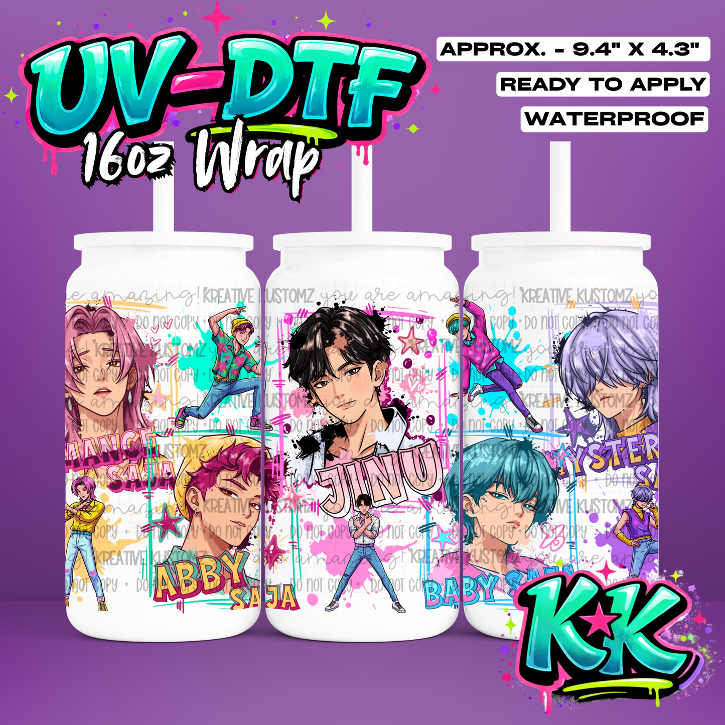 6447 | UV DTF Cup Wrap for 16oz Libbey Glass