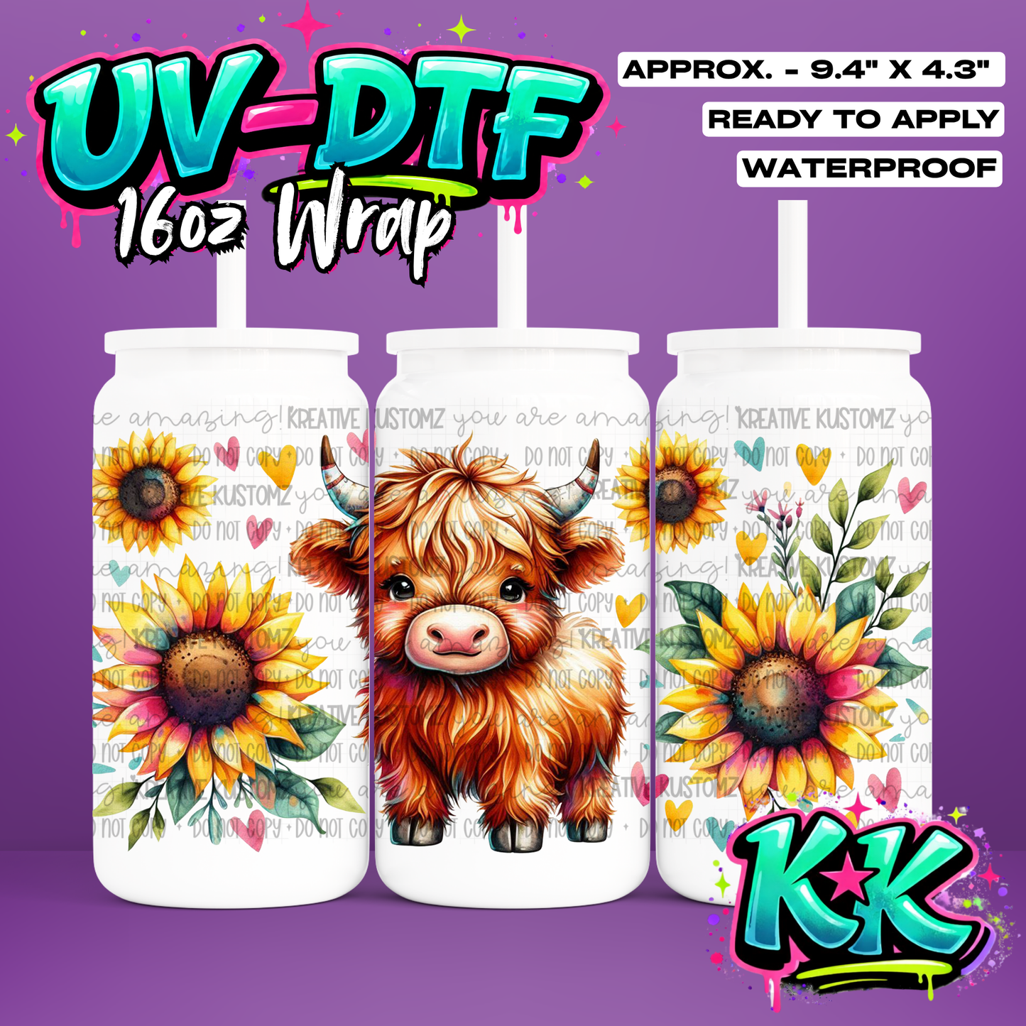 6504 | UV DTF Cup Wrap for 16oz Libbey Glass