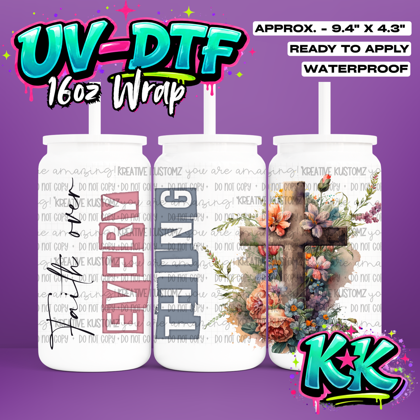 6514 | UV DTF Cup Wrap for 16oz Libbey Glass