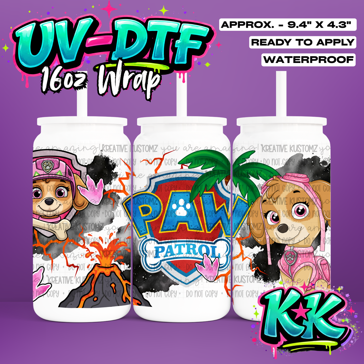 6544 | UV DTF Cup Wrap for 16oz Libbey Glass
