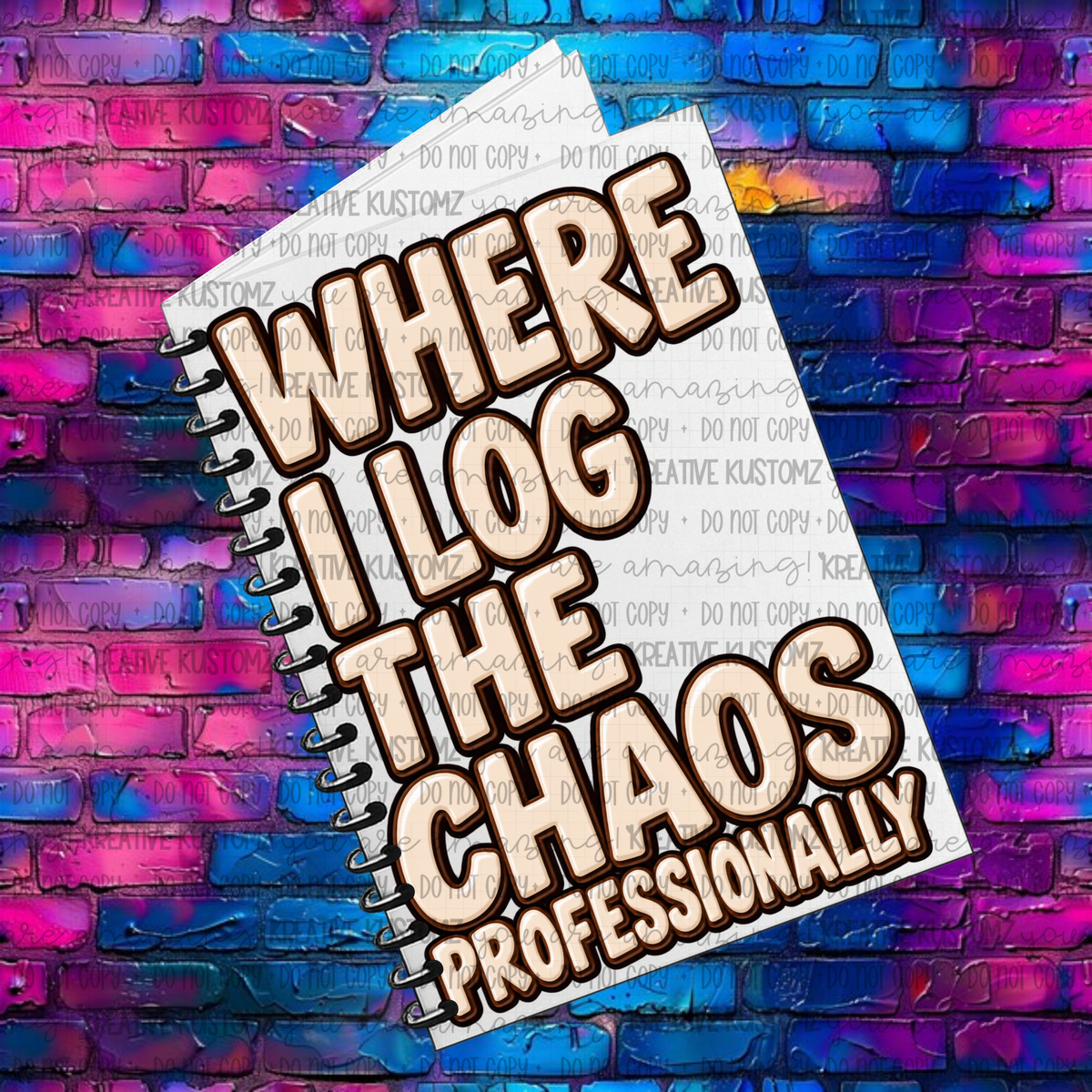 Log the Chaos | UVDTF A5 Notebook Wrap Decal