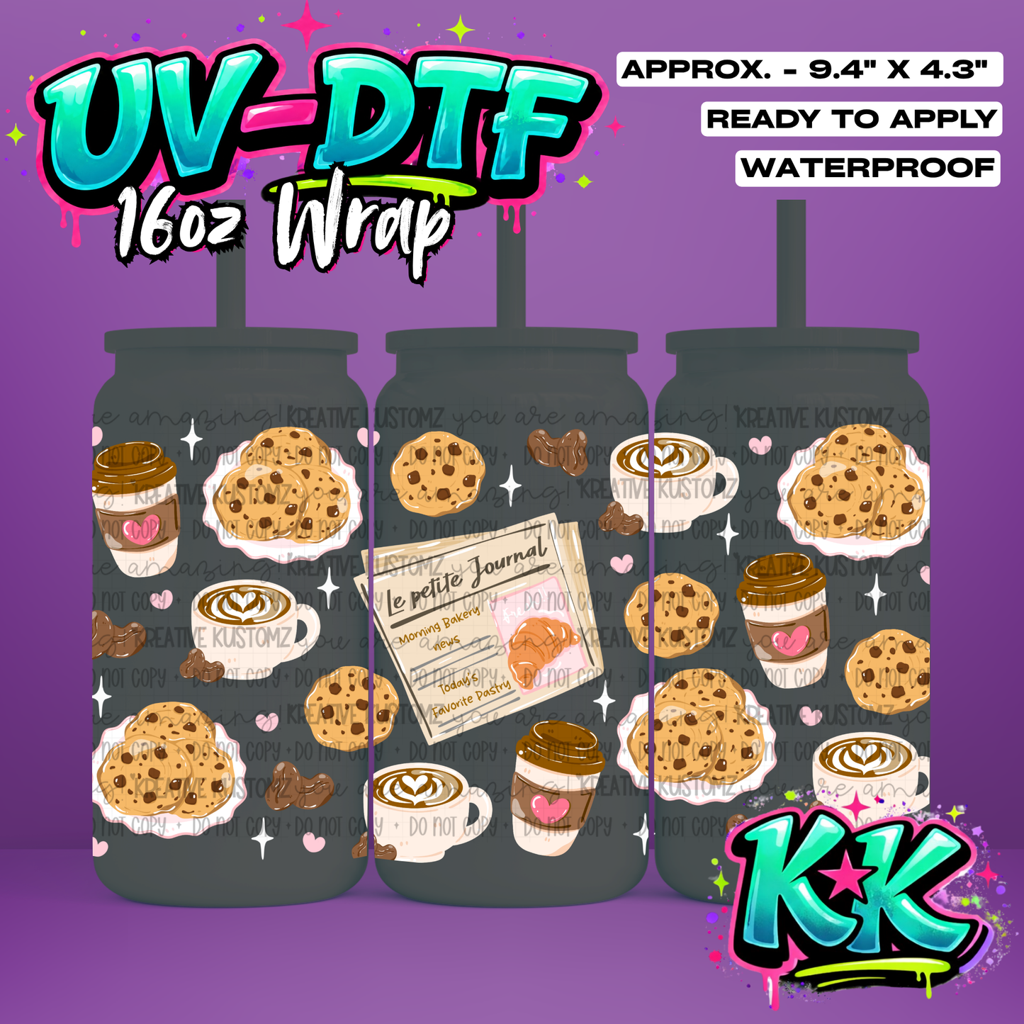 6605 | UV DTF Cup Wrap for 16oz Libbey Glass