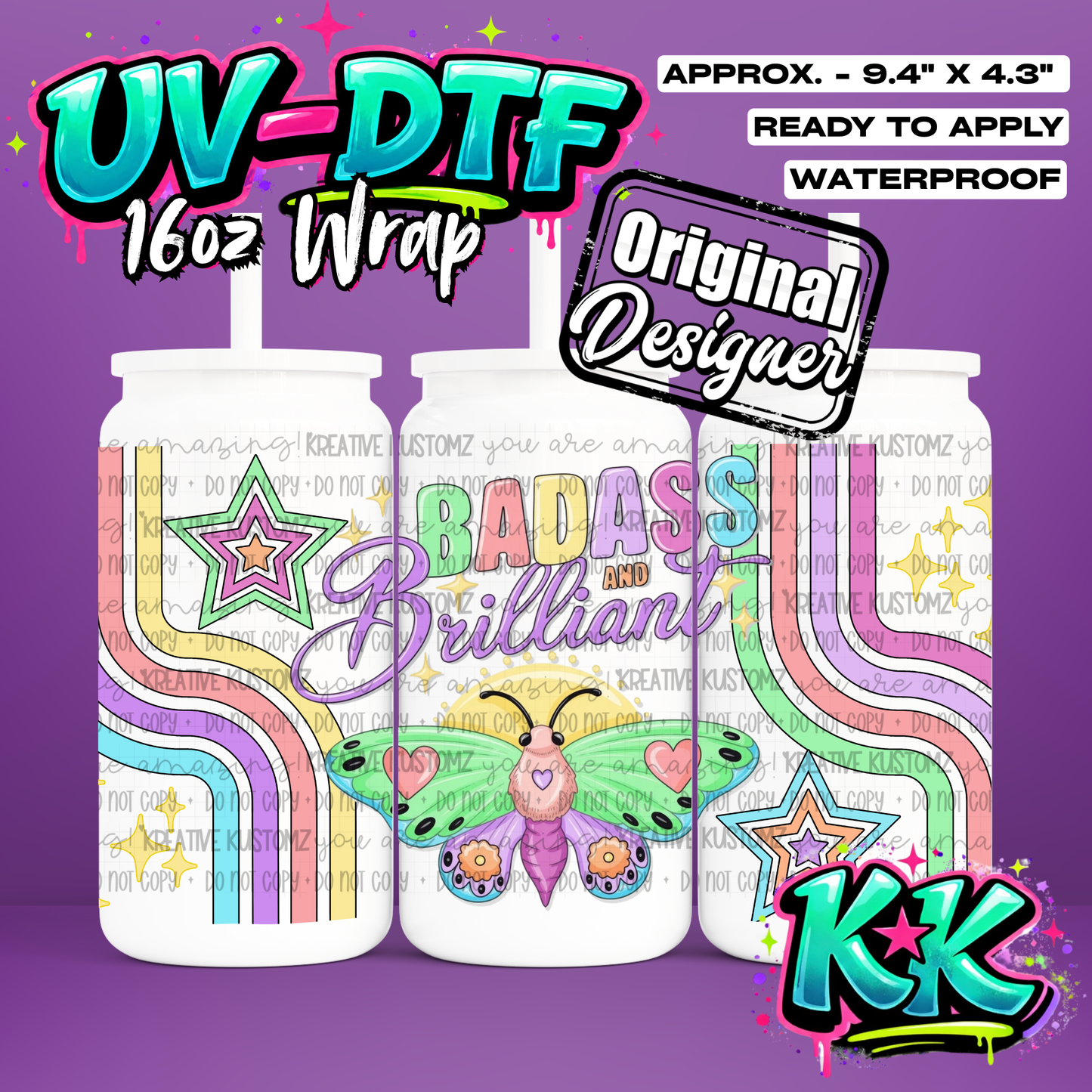 6614 | UV DTF Cup Wrap for 16oz Libbey Glass
